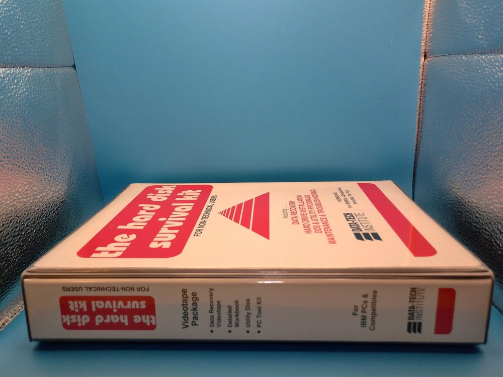 Data-Tech Institute The Hard Disk Survival Kit Workbook VHS Program Disk 1990