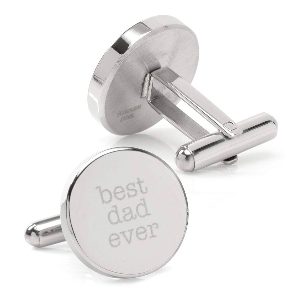 Best Dad Ever Engravable Cufflinks