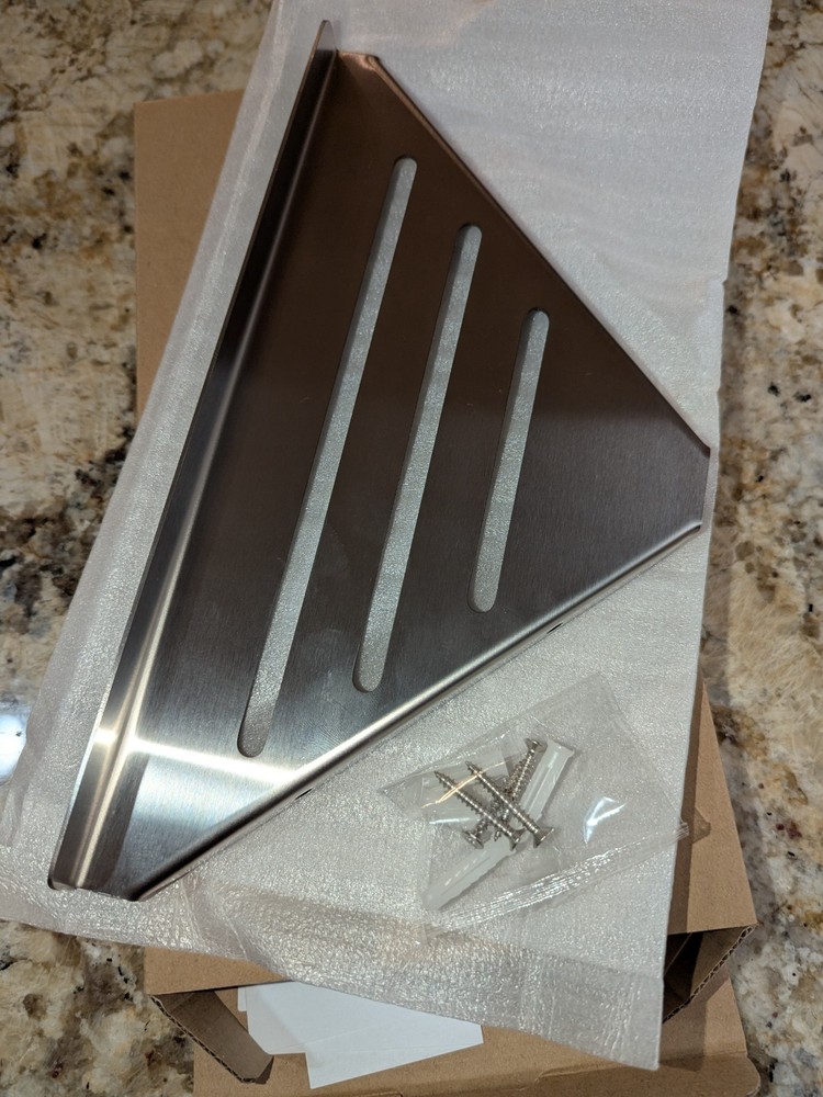 Wall Mounted Corner Shelf Triangular - Brushed Nickel