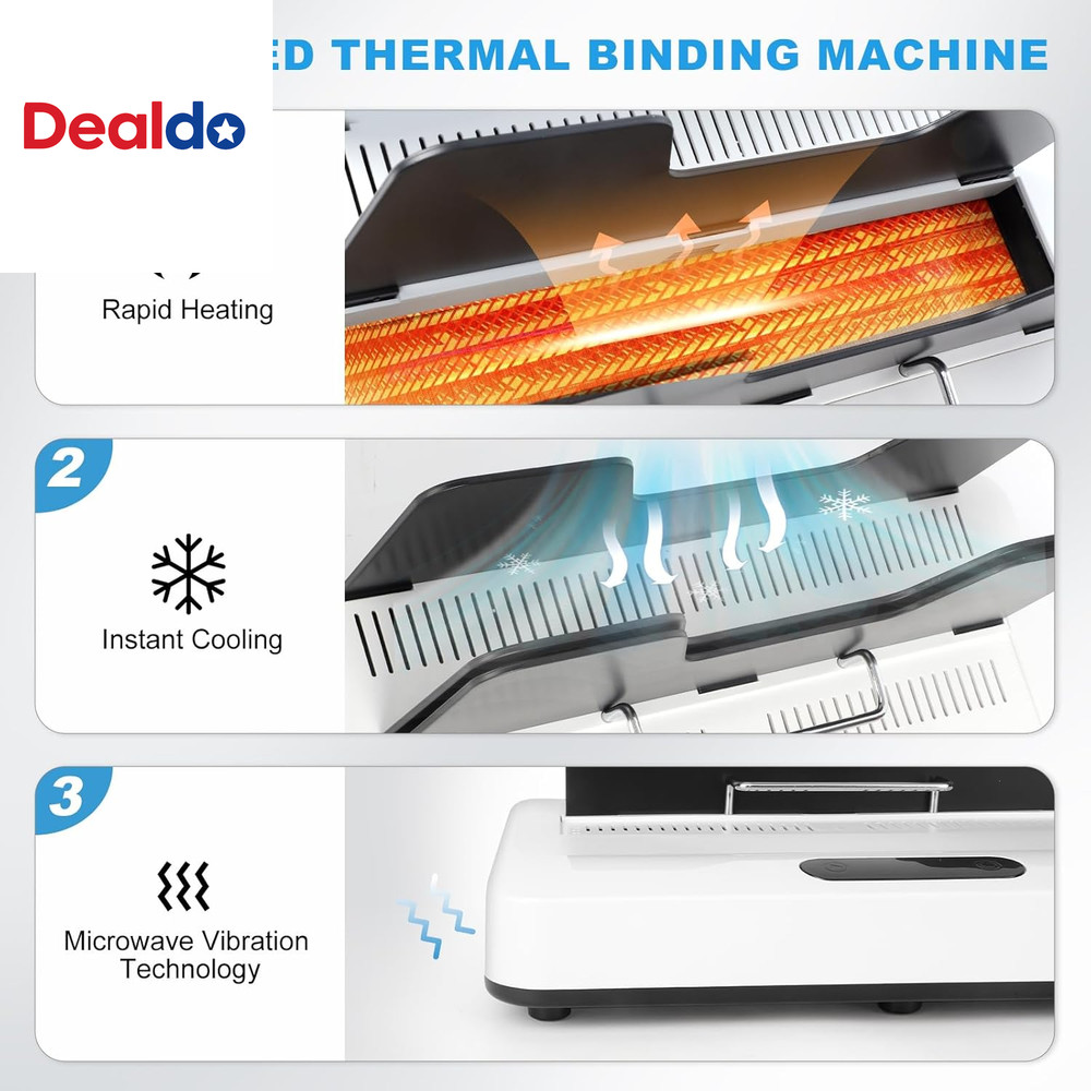 Thermal Binding Machine, 500 Sheets Capacity, No Preheat Time, Digital Touch Pan