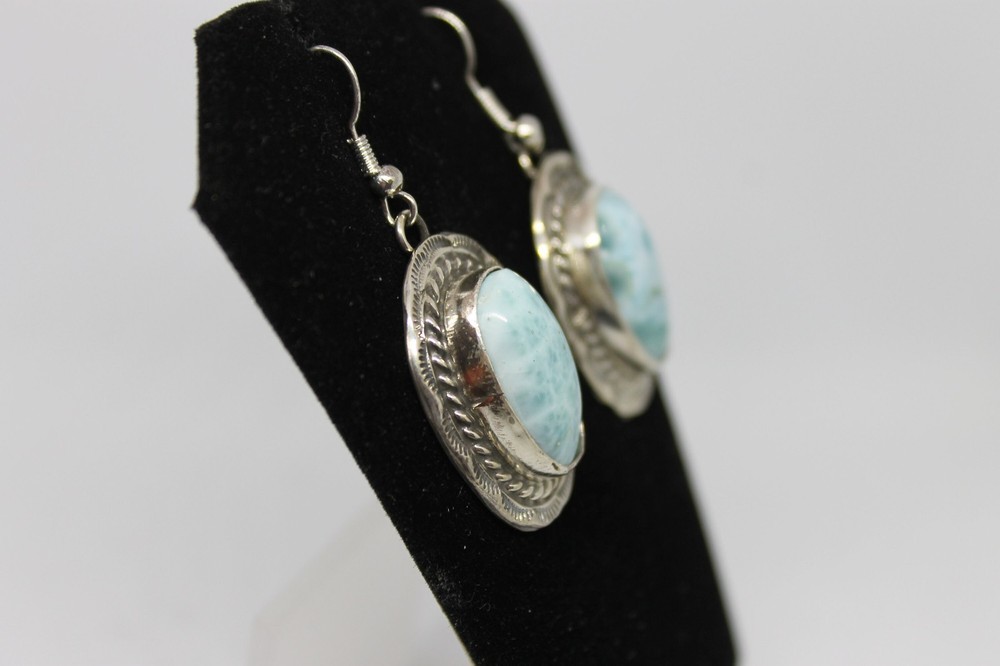 Larimar and Sterling Silver Earrings