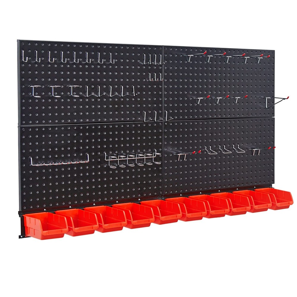 Pegboard Wall Organizer Black Metal Pegboard Panels Garage Storage System With H