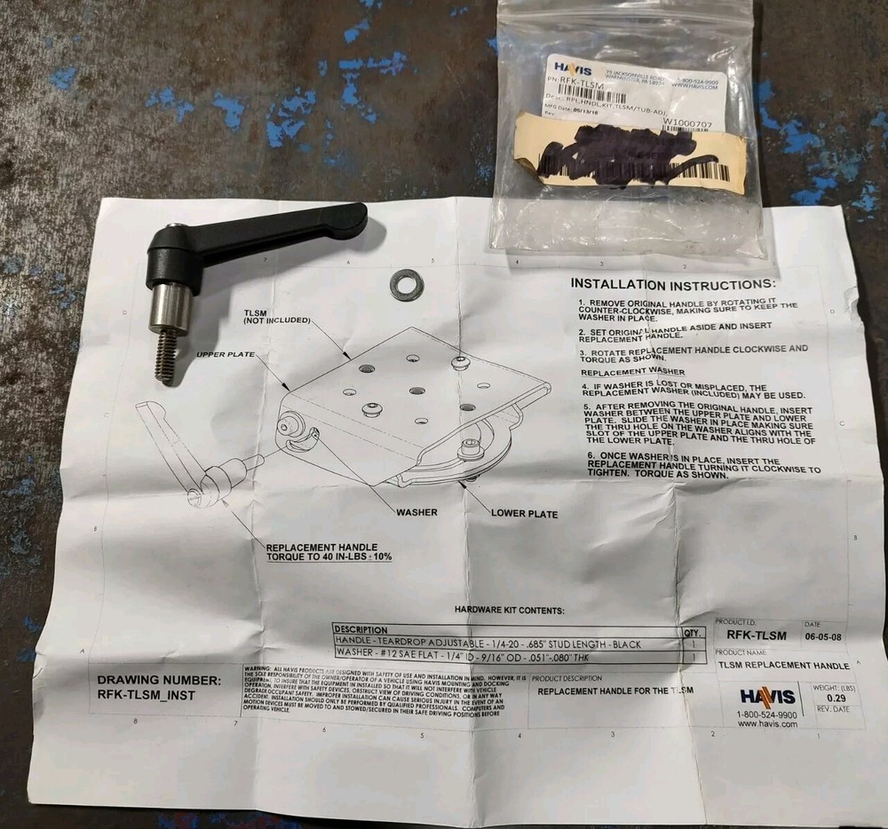 NOS Havis RFK-TLSM Handle Kit