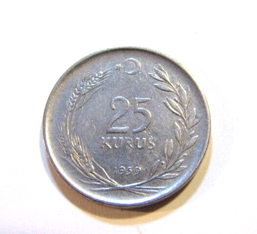 Turkey 1959 25 Kurus Coin