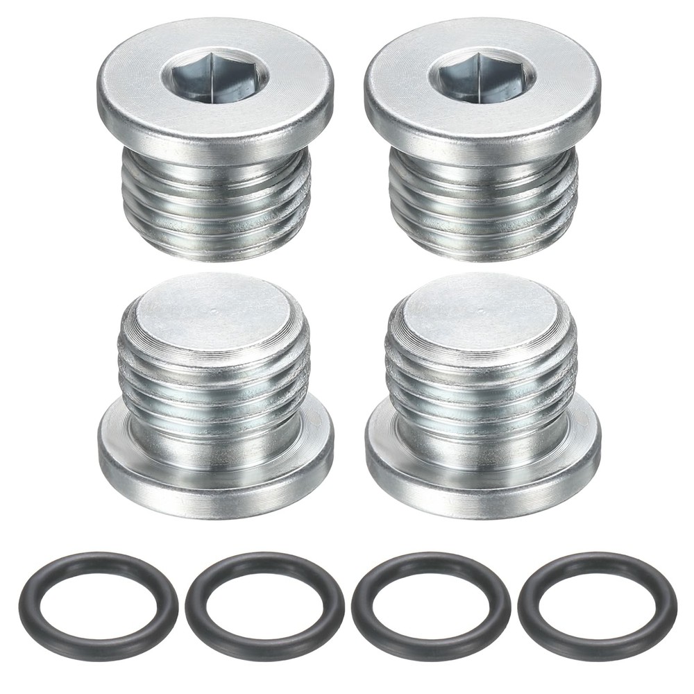 uxcell 4Pcs SAE 9/16-18 UNF Inner Hex Head Pipe UNF, Silver