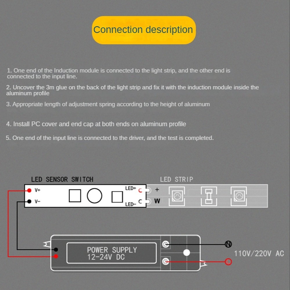 1 Piece Intelligent LED Light Dimmer Capacitive Sensor Module 5V-24V 8A Z5P8