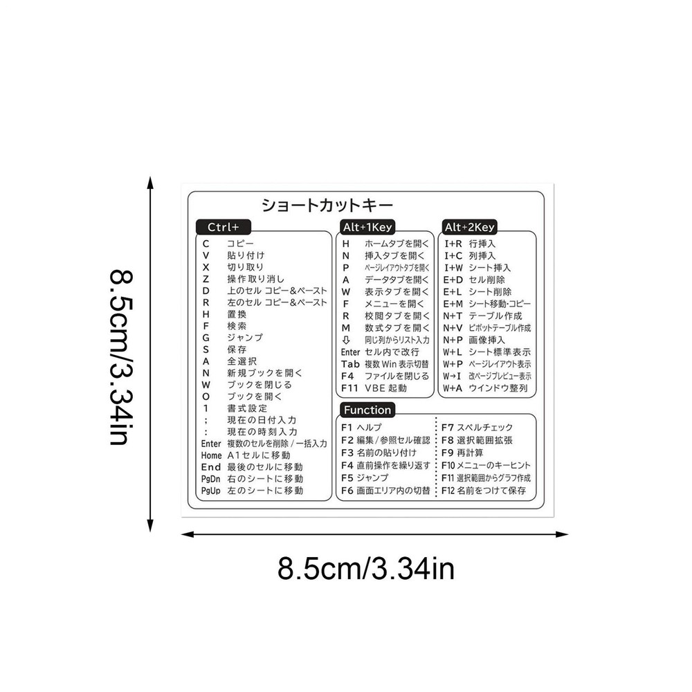 Laptop Shortcuts Stickers Adhesive Waterproof Quick Reference Guide