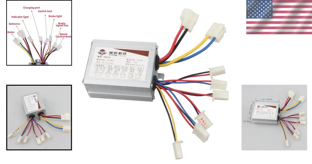 Reliable 36V 500W Controller with Easy Installation for E-Bikes & Tricycles