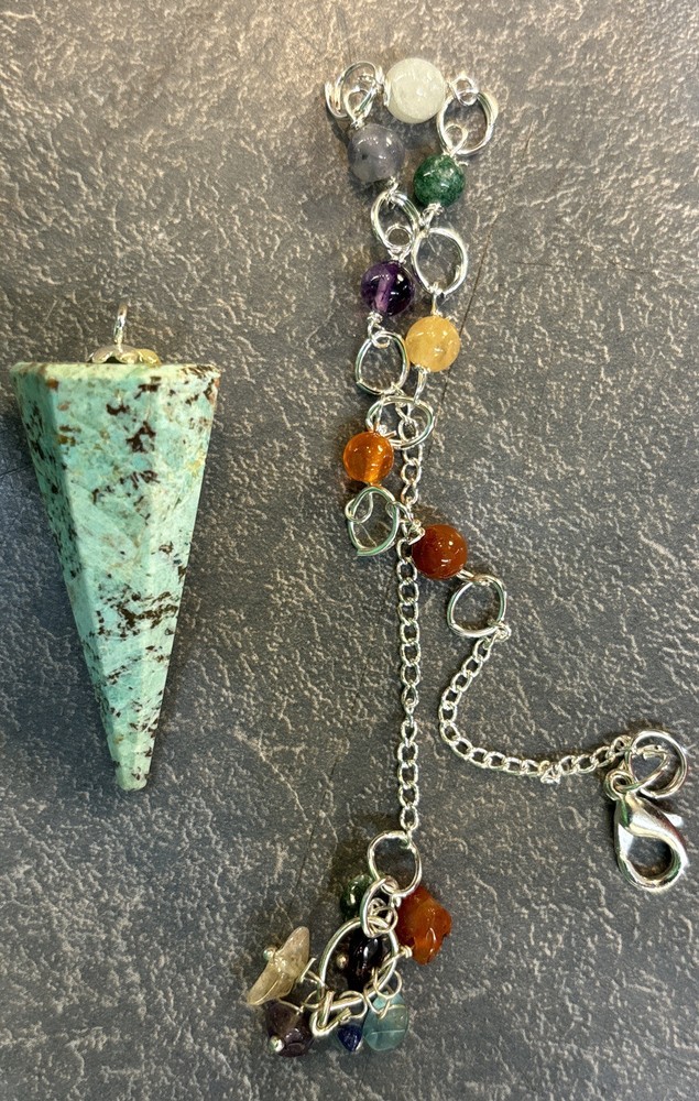 turquoise Pendulum With Detachable Chakra Chain