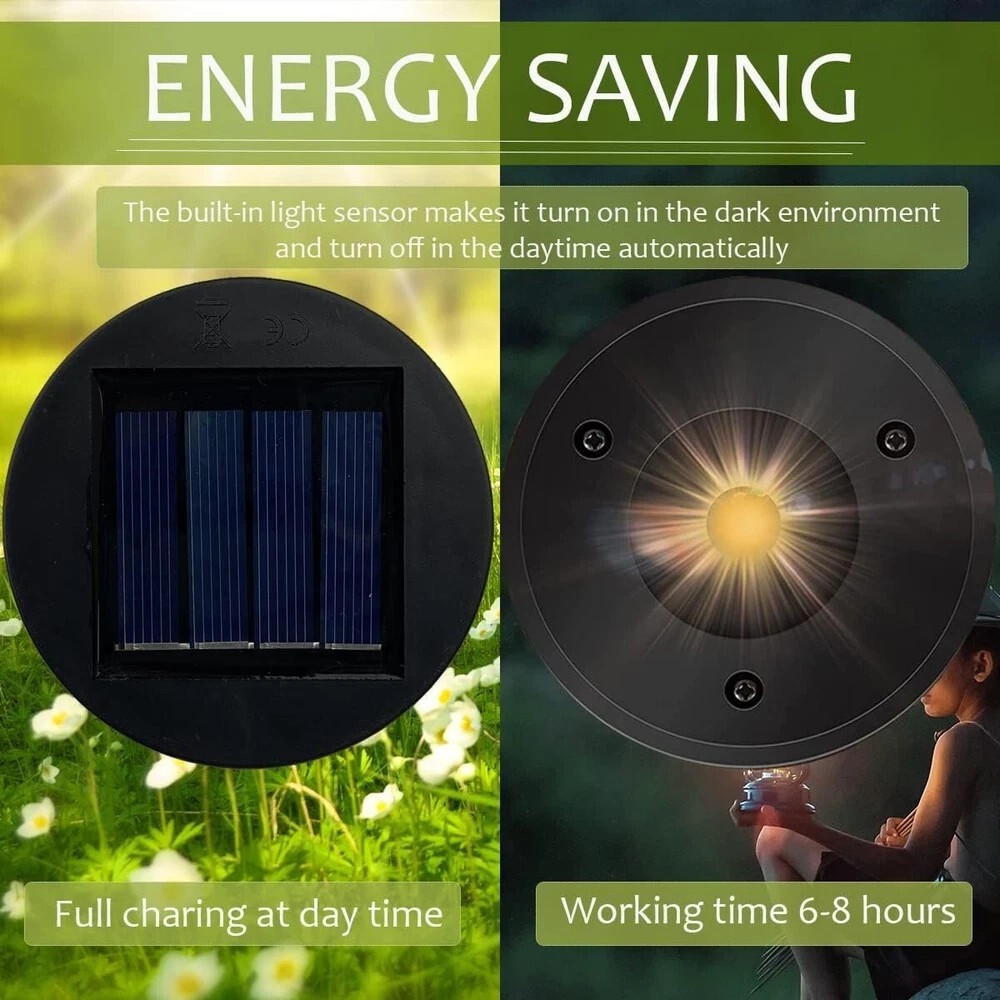 2 Pack Solar Light Replacement Top 3.15in Waterproof LED Lantern for Garden Use