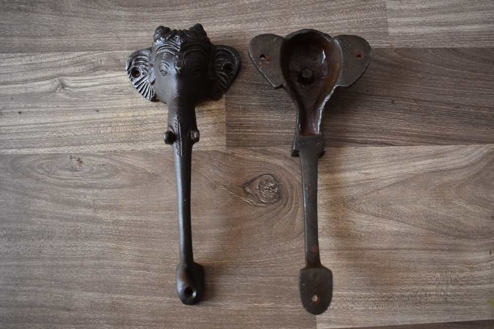 Lord Ganesha Door Cupboard Cabinet Handle Puller Ganesh Iron Decor rustic 2 pic