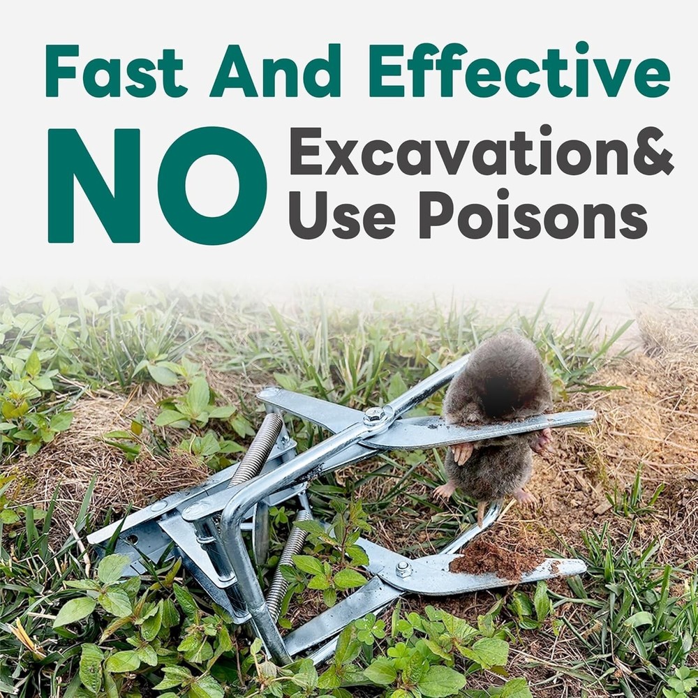 Durable Reusable Mole Traps - Fast Setup Eco-Friendly Pest Eliminators 2 Pack
