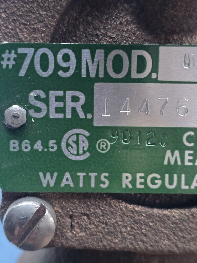 WATTS Brass Body Water Pressure Regulator 3/4 #709 Model Q1?