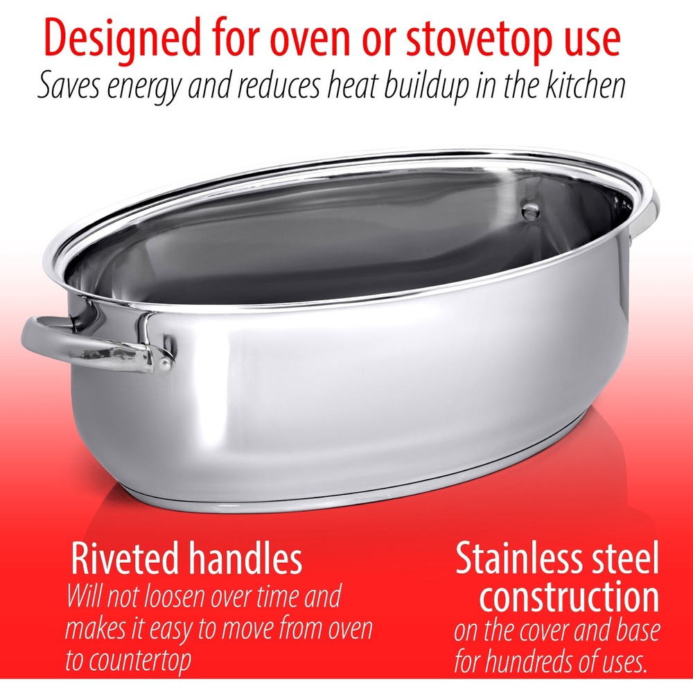 Precise-Heat Multi-Use Baking and Roasting Pan with Easy Lift Wire Rack