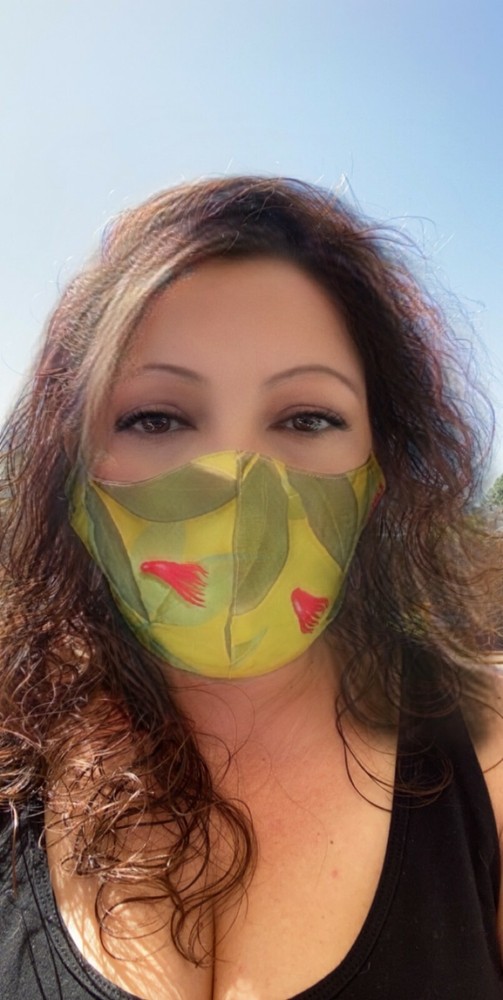 Face Mask Multi Pack Fabric, 2 Hawaiian Design & 2 Black - 4 Mask Pack