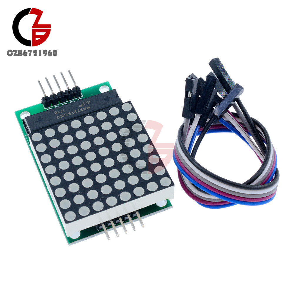 2PCS MAX7219 LED 8x8 Dot Matrix Module Red Light Assembled w/ Cable For Adduino