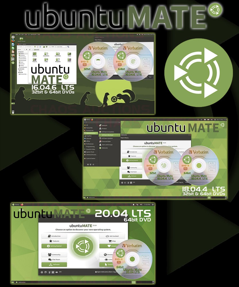 Ubuntu Mate LINUX INSTALL & LIVE DVD Editions