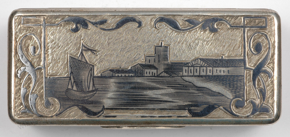 Moscow silver with niello box, 1857