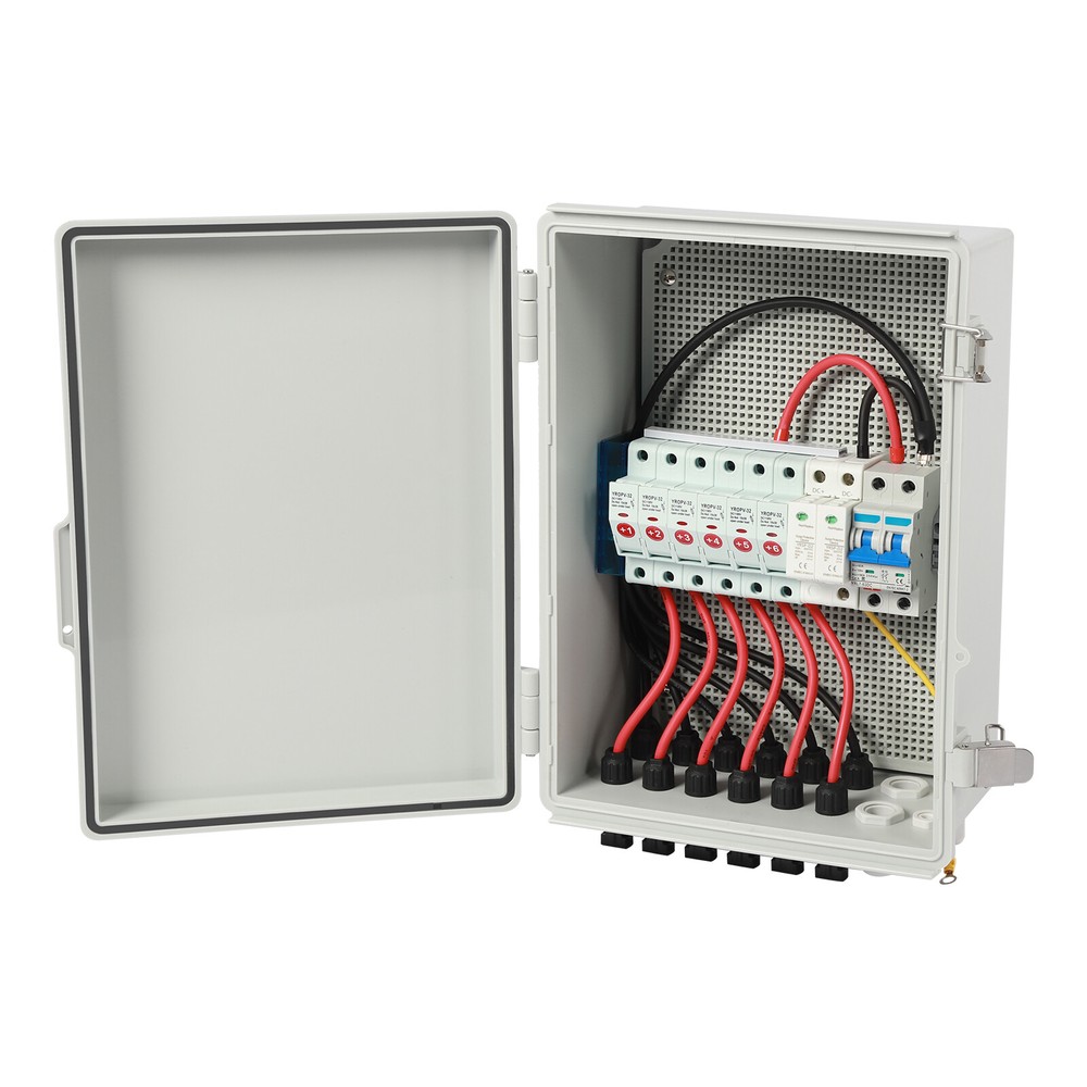 6 String Solar PV Combiner Box 63A Circuit Breaker Combiner box for Solar Panels