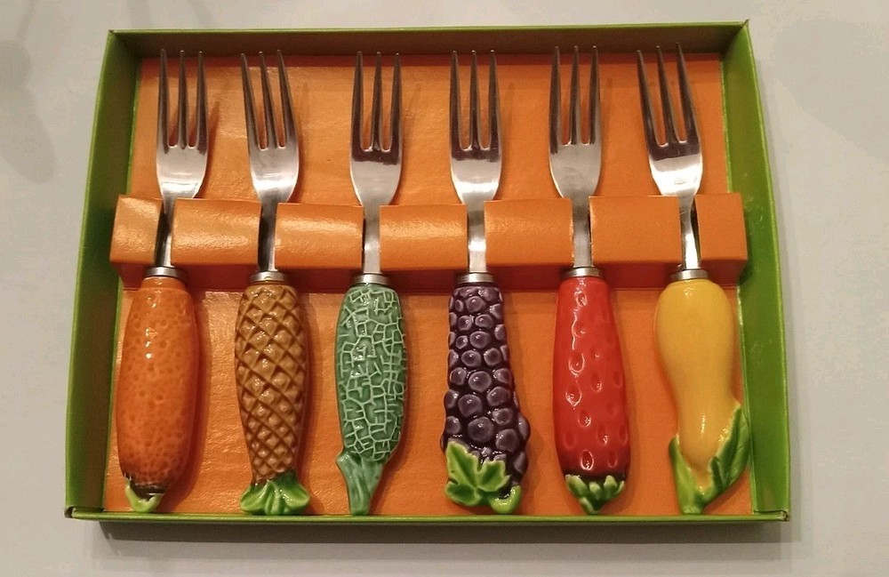 Cocktail Fork Set Made In Japan Ceramic & Stainless