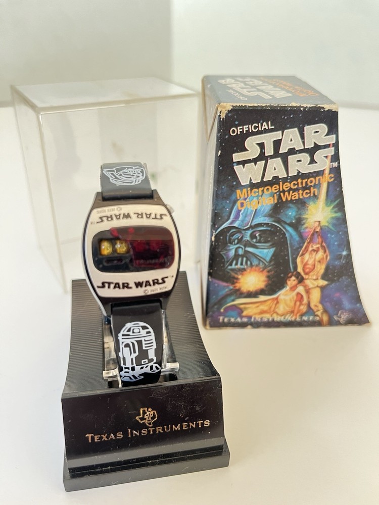 1977 Star Wars Texas Instruments Microelectronic Digital Damaged Watch & Case