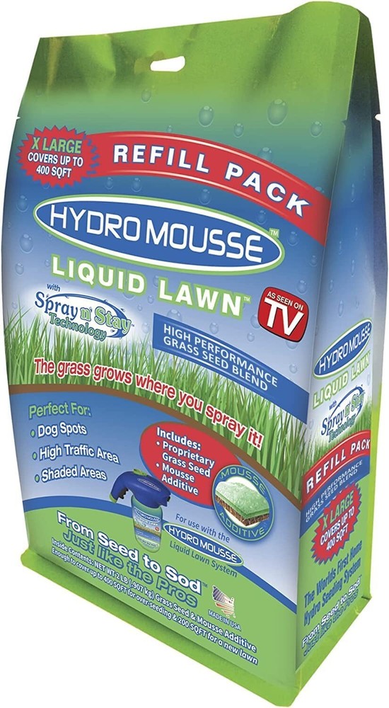 Hydro Mousse - Liquid Lawn Refill Pack, 2lb Bag Covers 400sq. ft.