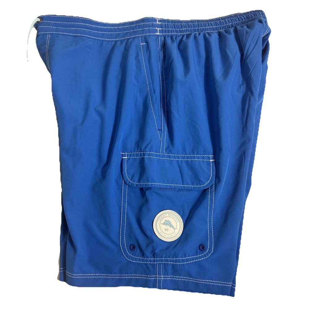 Tommy Bahama Men's Medium Large & XL Swim Trunks Solid Blue