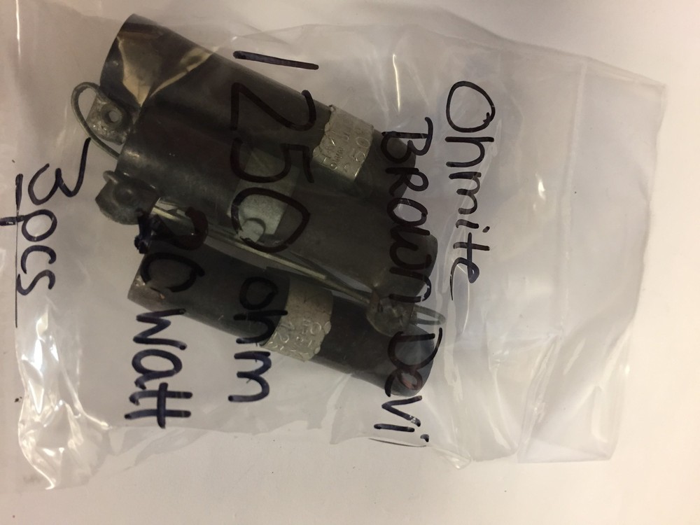 OHMITE BROWN DEVIL 1250 OHM 20 WATT 3 PCS   NOS