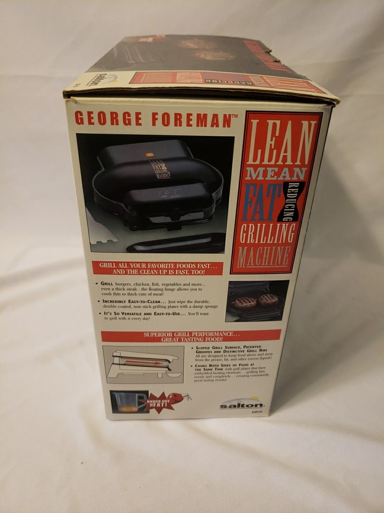 Vintage George Foreman Lean Mean Fat Reducing Machine - Model GR10 - Black