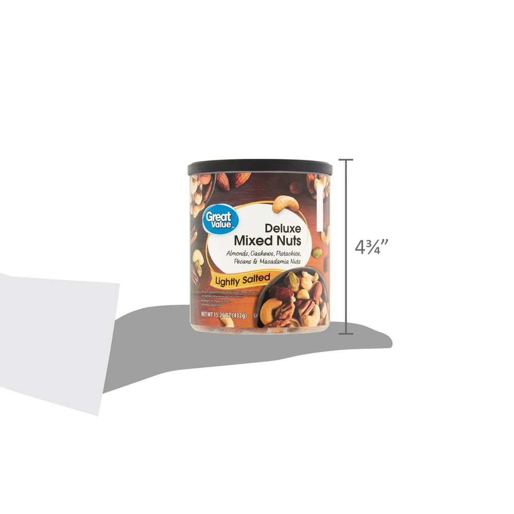 Great Value Lightly Salted, Deluxe Mixed Nuts, 15.25 oz 2 PACK