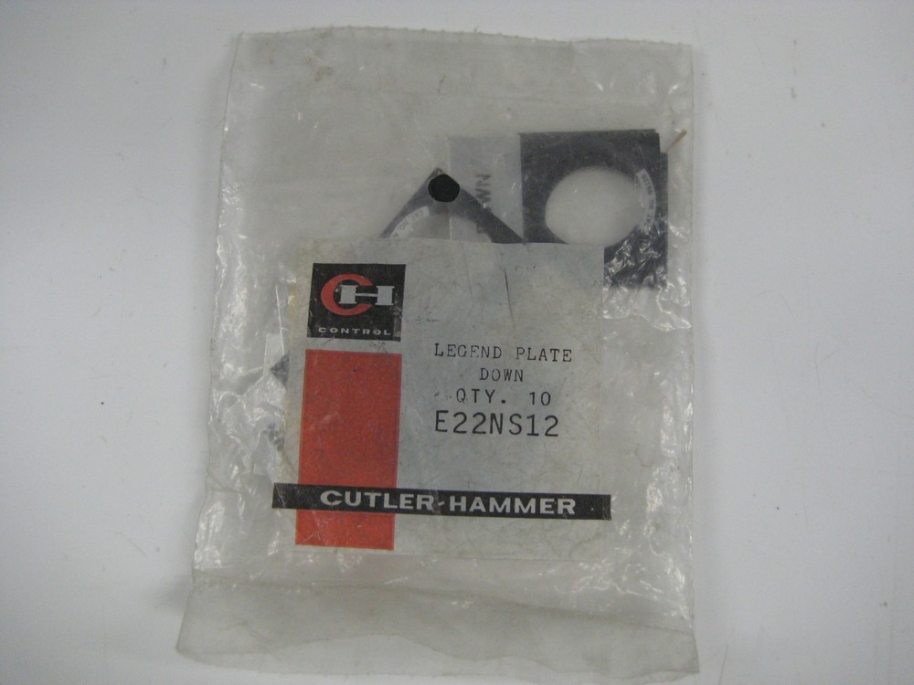 CUTLER HAMMER E22NS12 LEGEND PLATE NSMP