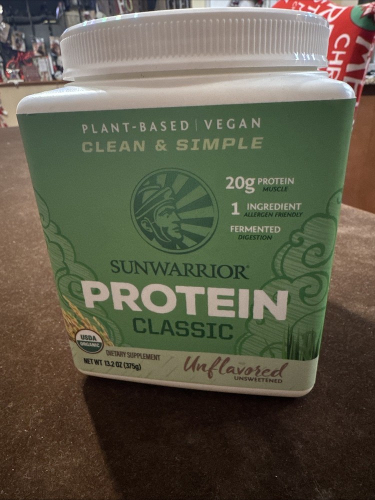 SUNWARRIOR Protein Classic Unflavored Unsweetened Plant Based Vegan