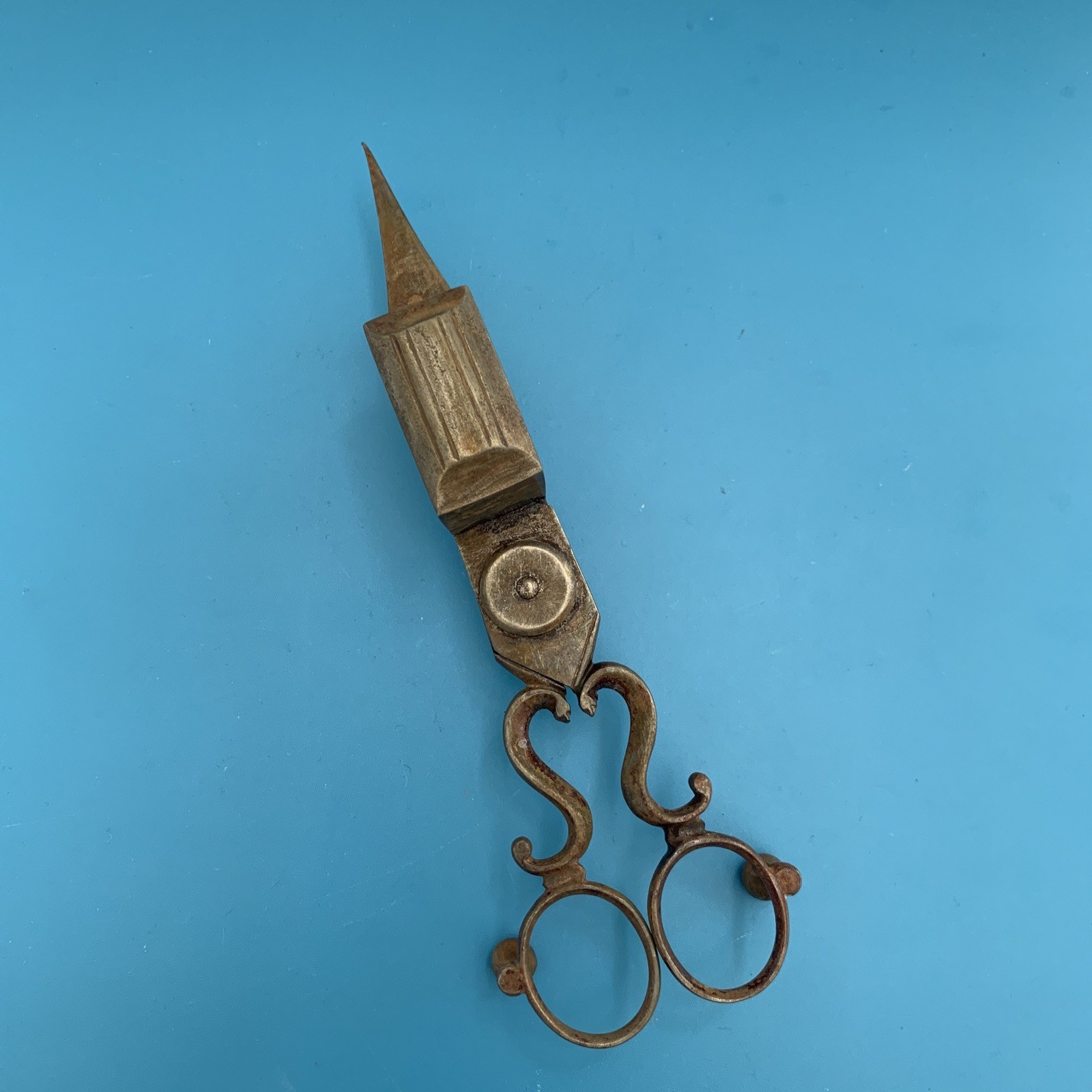 Antique 19th Century Victorian English Candle Snuffer Wick Cutter Scissors ~7”