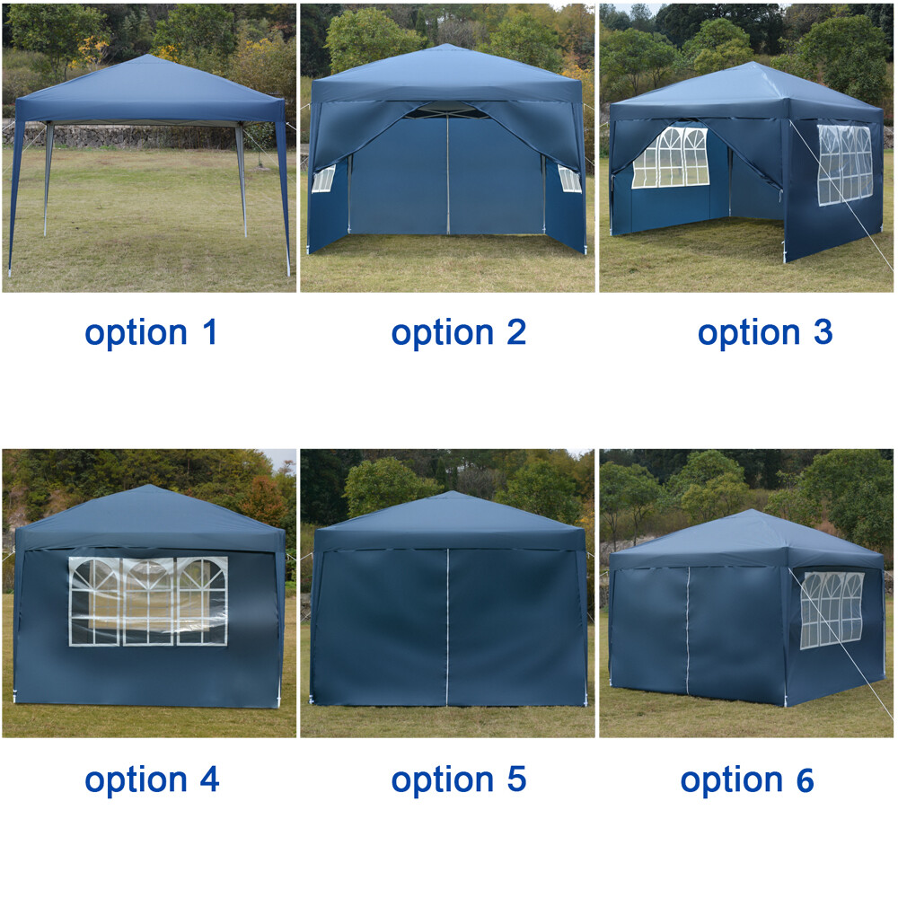 3 x3m Two Doors & Two Windows Practical Waterproof Right-Angle Folding Tent Blue