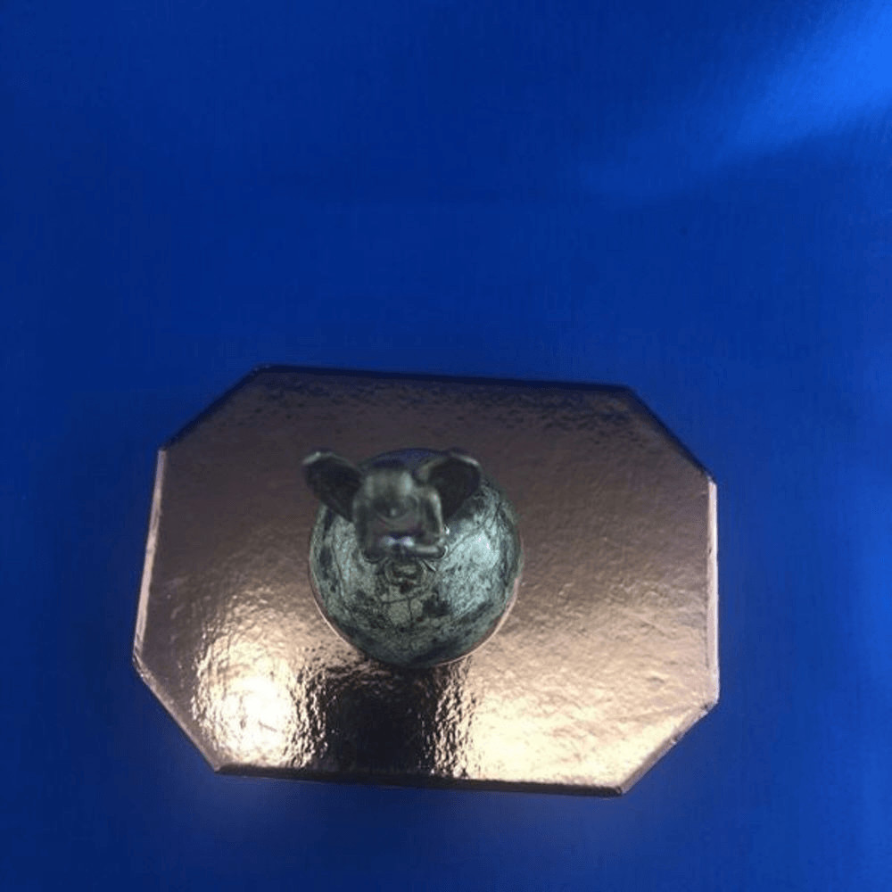 Green Marvel Egg With Brass Angel On Top