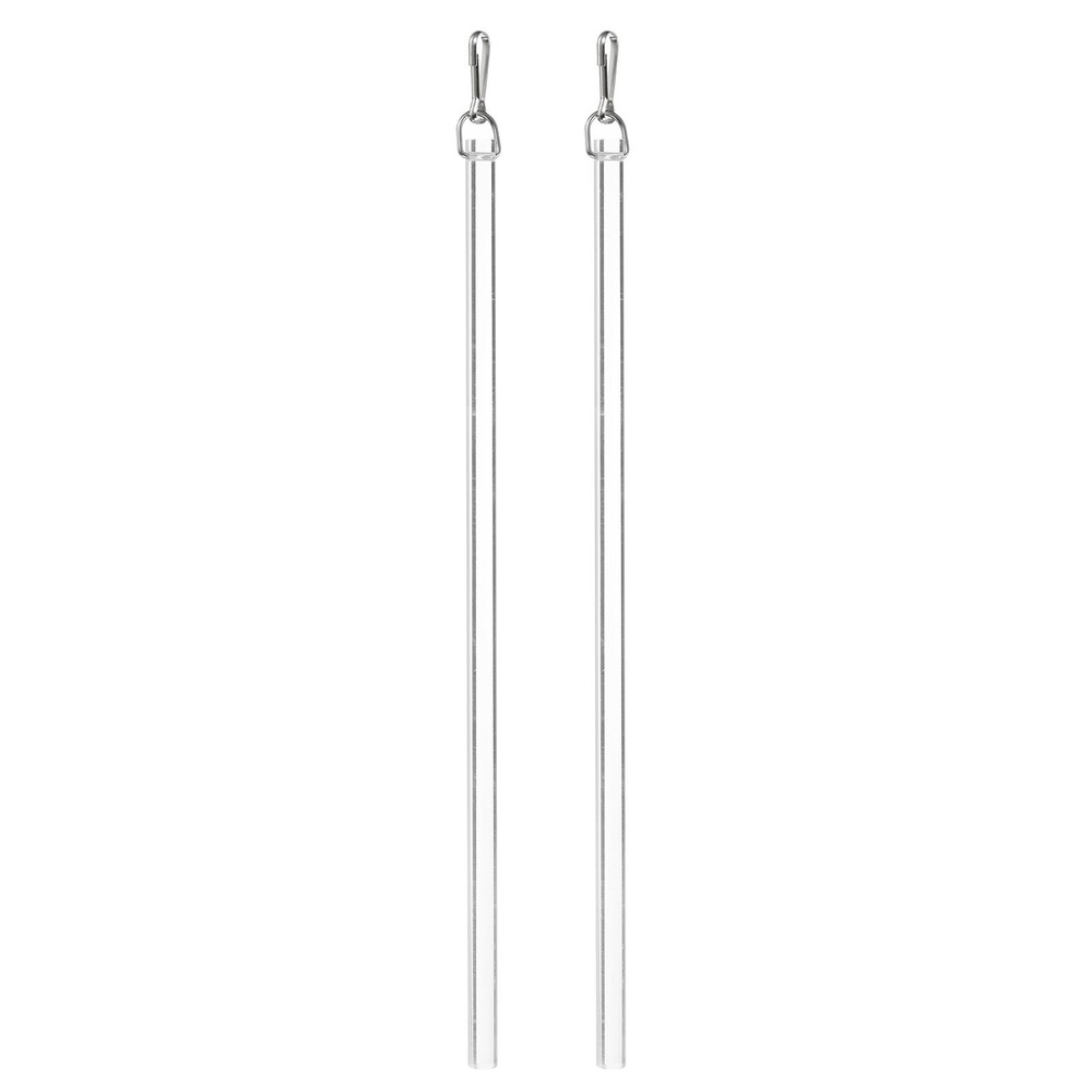2Pcs 17"Clear Curtain Pull Rod Acrylic Blind Wand Replacement Part