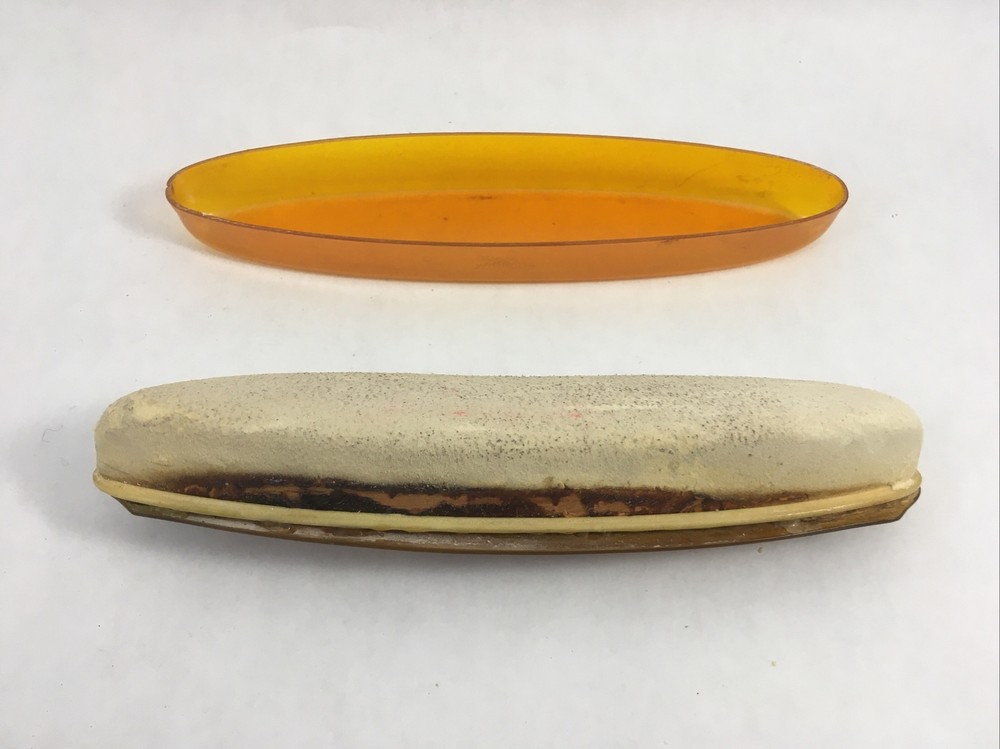 Bakelite Cosmetic Nail Buffer Dark Yellow *Broken Handle* Vintage