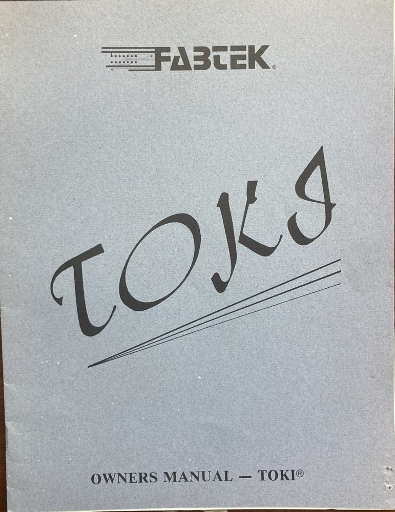 Toki Arcade Game Owner's Manual