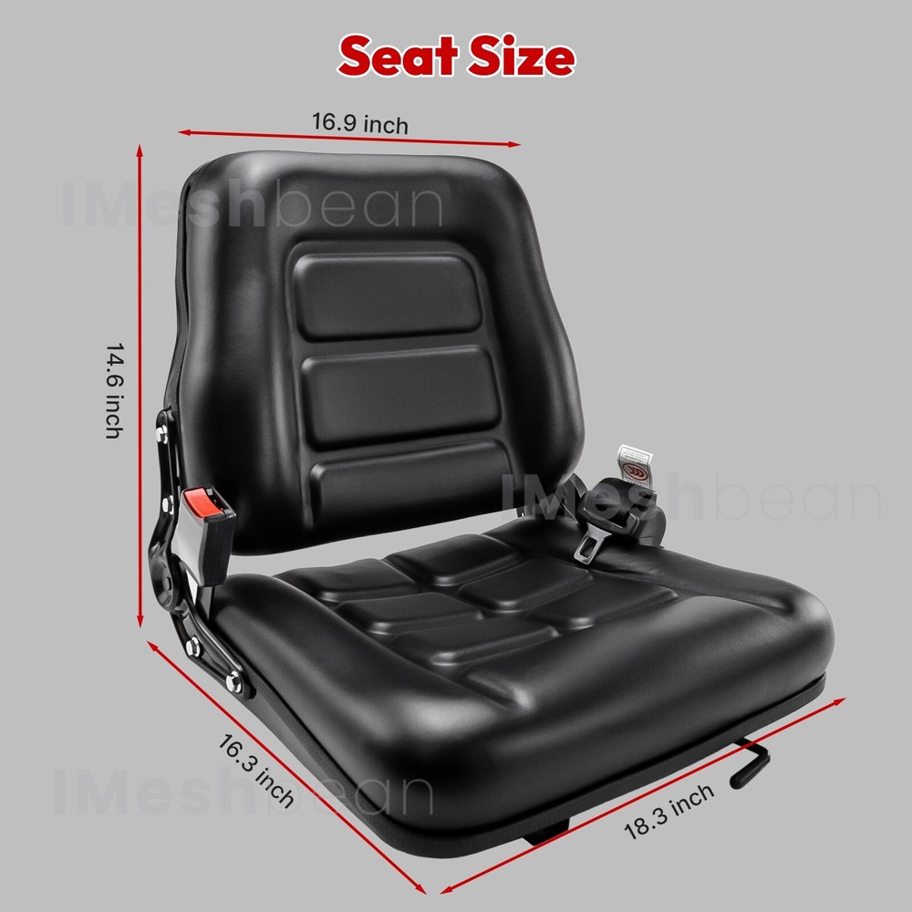 Excavator Tractor Forklift Seat Universal Adjustable Backrest Armrest Safty Belt