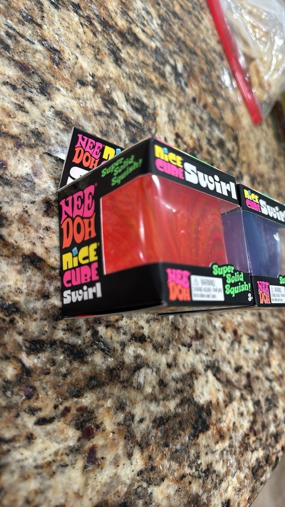 NeeDoh Nice Cube Swirl Super Solid Squish Squeeze Multicolor 2-Pack