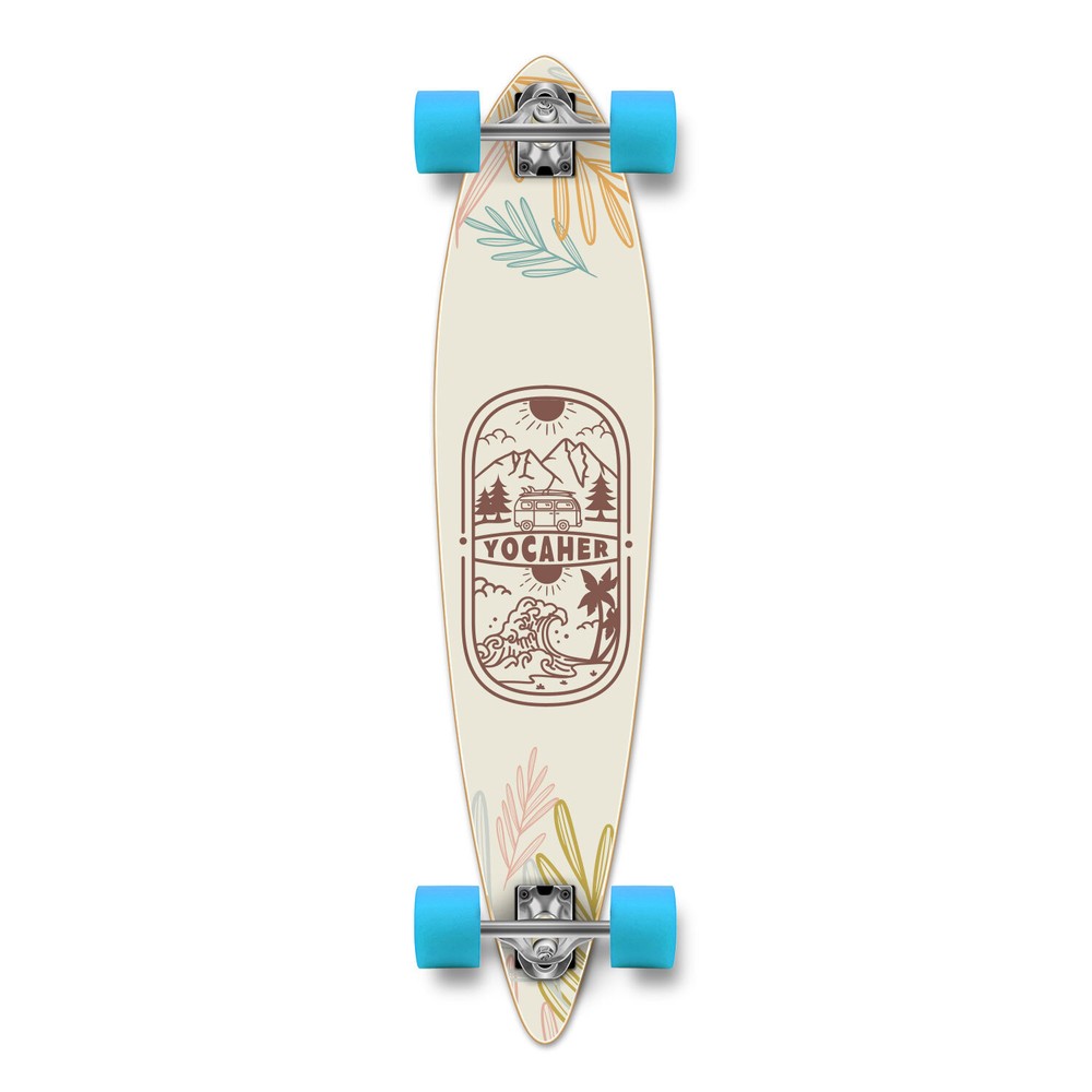 YOCAHER Longboard Complete - Earth Series - Adventure Colored