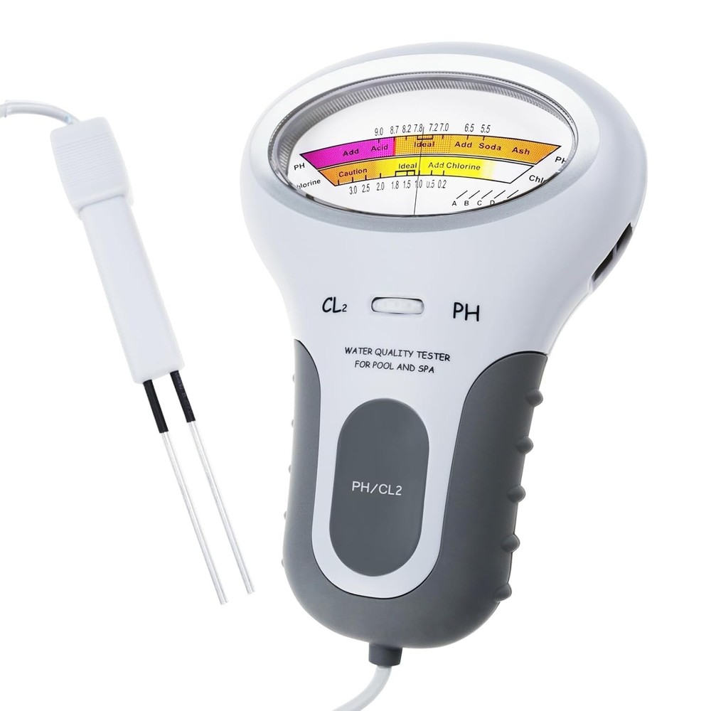 Dual-Function pH Chlorine Water Tester Kit for Pools & Hydroponics