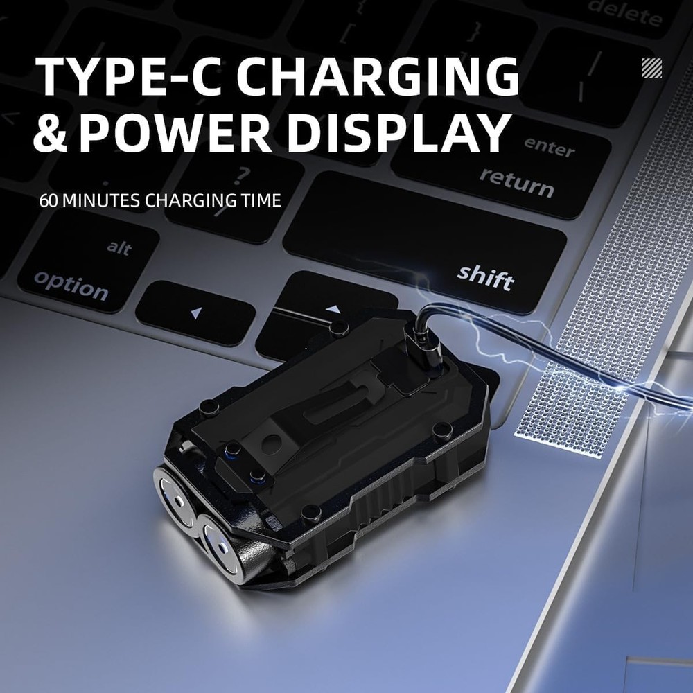 WARSUN Mini LED Flashlight Rechargeable Keychain White