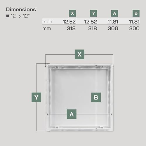 12x12 Access Panel - Easy Access Doors - ABS Plastic - Access Panel for Drywa...