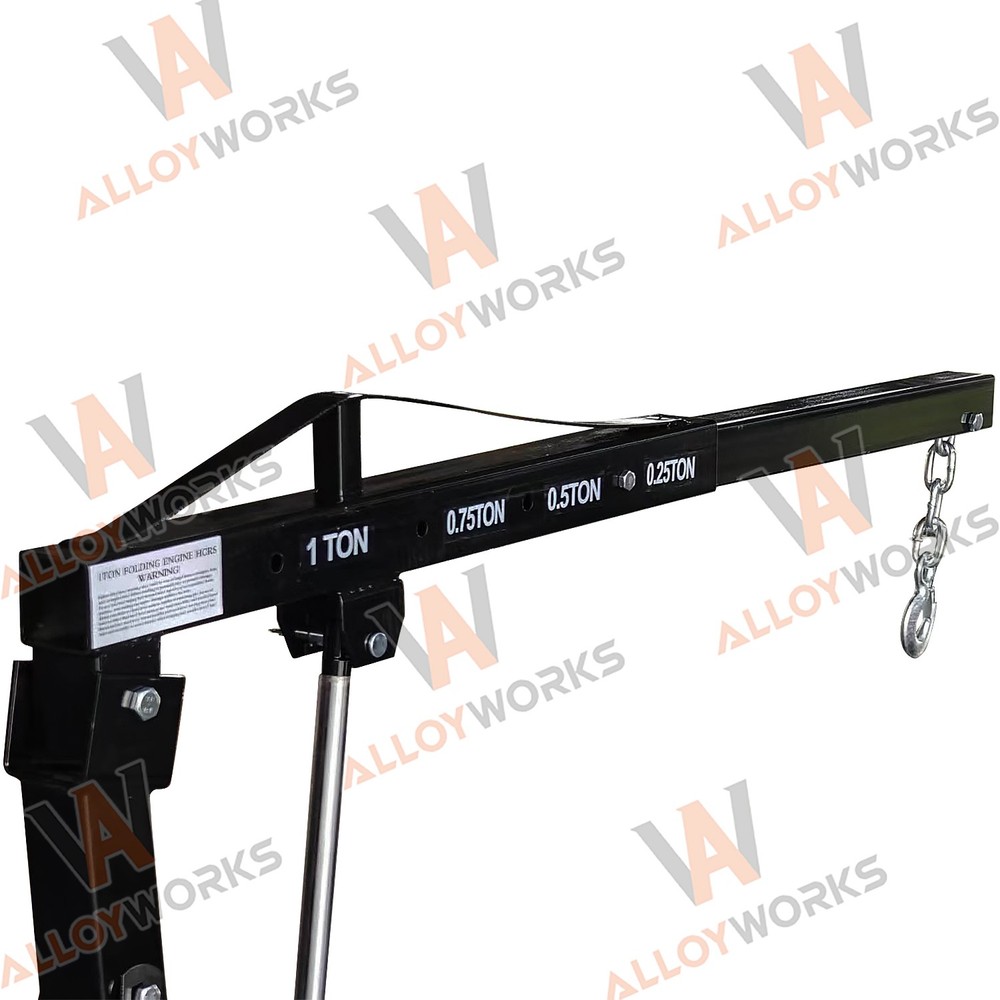 Adjustable 1Ton Foldable Hydraulic Engine Hoist Crane Lift 4 Adjustable Position