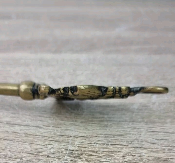 Vintage Brass Fire Side Toasting Fork Ship On Handle