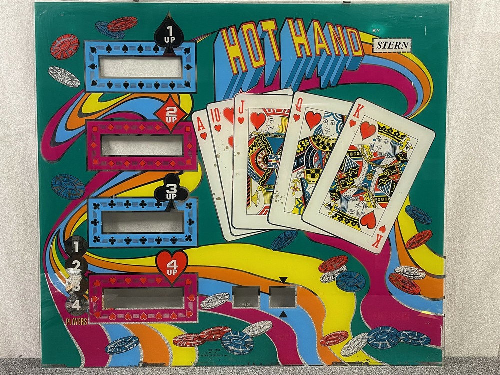 Stern Hot Hand Pinball Machine Game Backglass