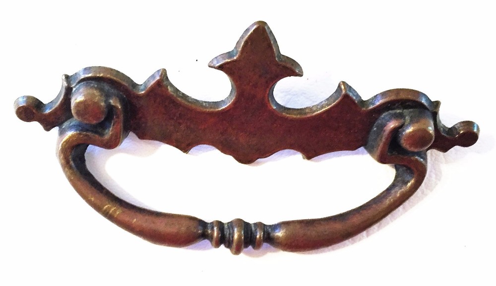 Brass Antique Hardware Vintage Chippendale Batwing Drawer Pull 3"centers