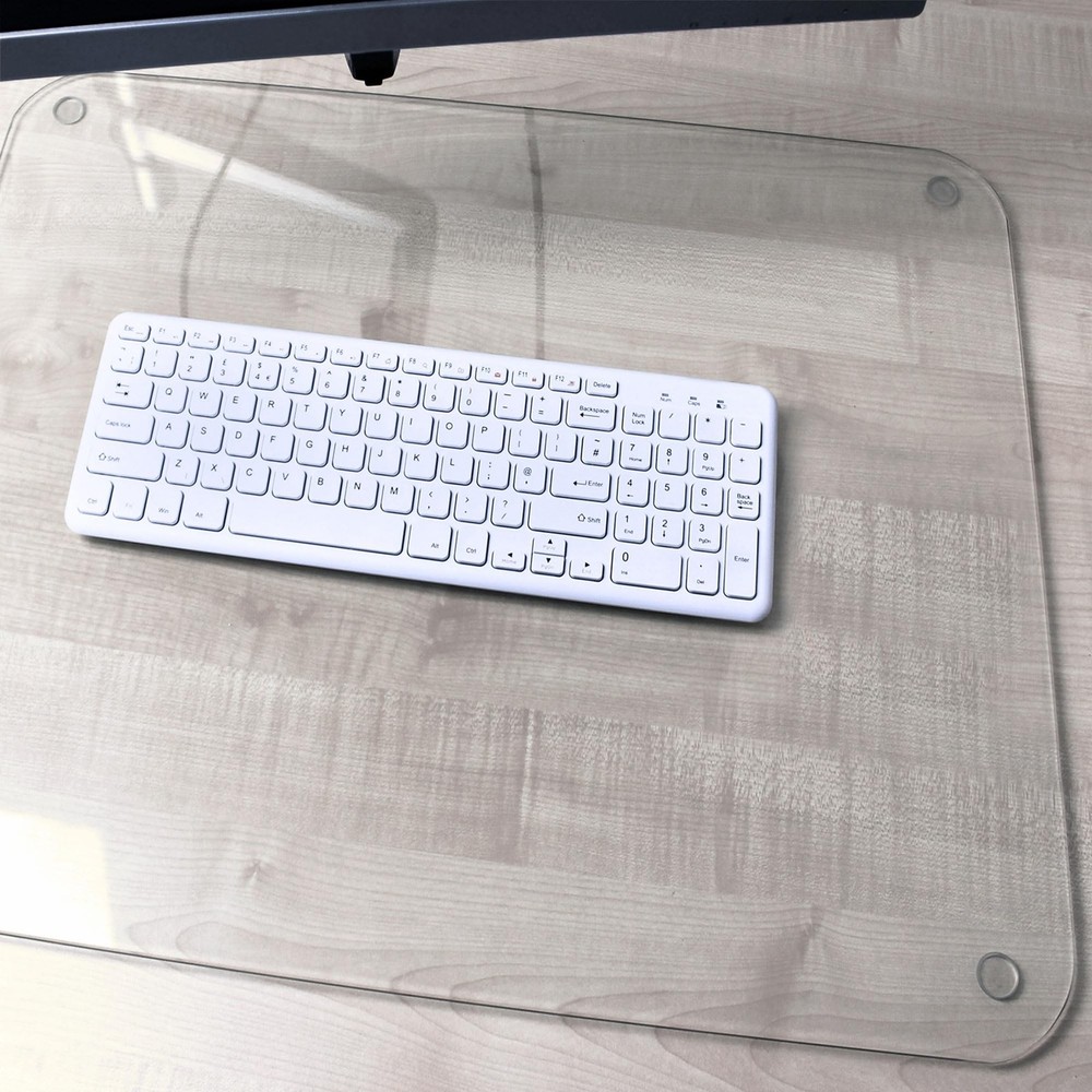 Marvelux Tempered Glass Desk Pad, Clear Surface Protector, Multi-Pu... Fast Ship