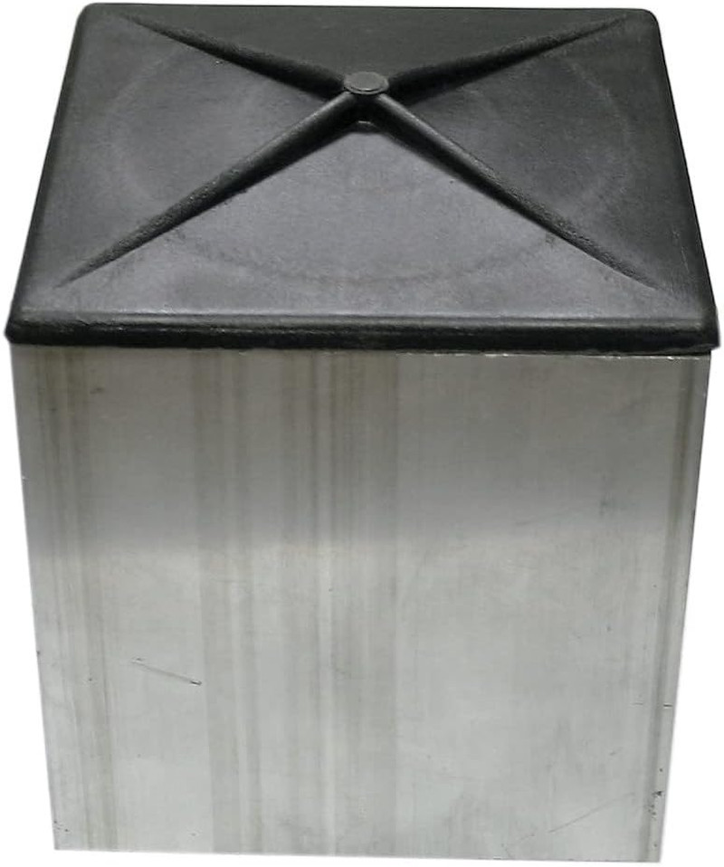 5" Square Light Pole Top Cap- Black Plastic by